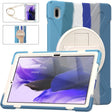 For Samsung Galaxy Tab S7 FE T730 / S7+ / S9+ /S8+ Silicone + PC Protective Case with Holder & Shoulder Strap(Colorful Blue) - free shipping - PMC Jewellery - Order now!