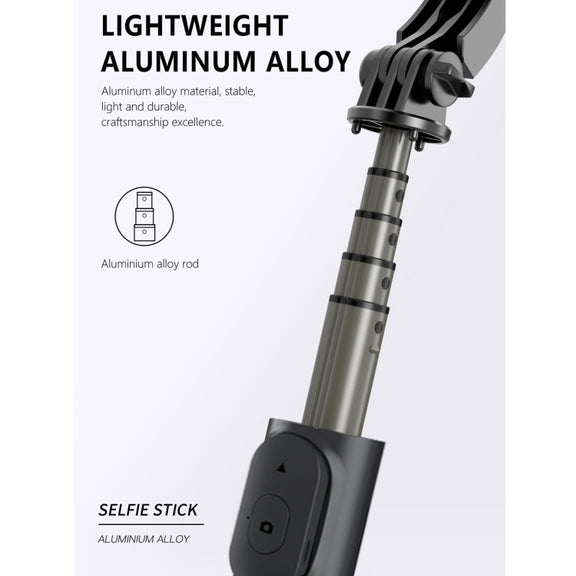 Q03S Fill Light Bluetooth Selfie Stick Tripod Mobile Phone Holder(Black)