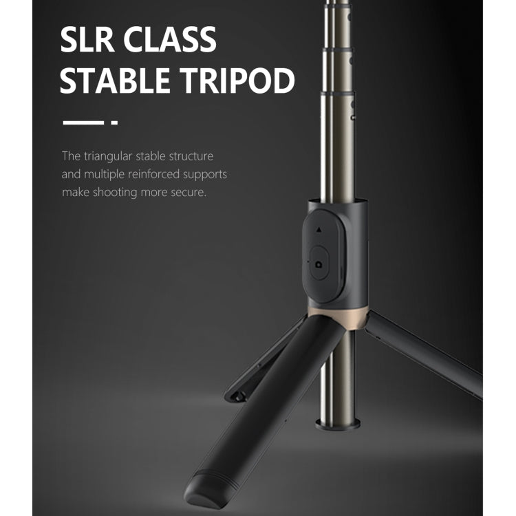 Q03S Fill Light Bluetooth Selfie Stick Tripod Mobile Phone Holder(Black)