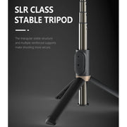 Q03S Fill Light Bluetooth Selfie Stick Tripod Mobile Phone Holder(Black)