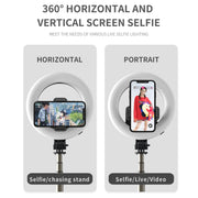 Q07 6 Inch Ring Light Portable Bluetooth Selfie Stick Tripod
