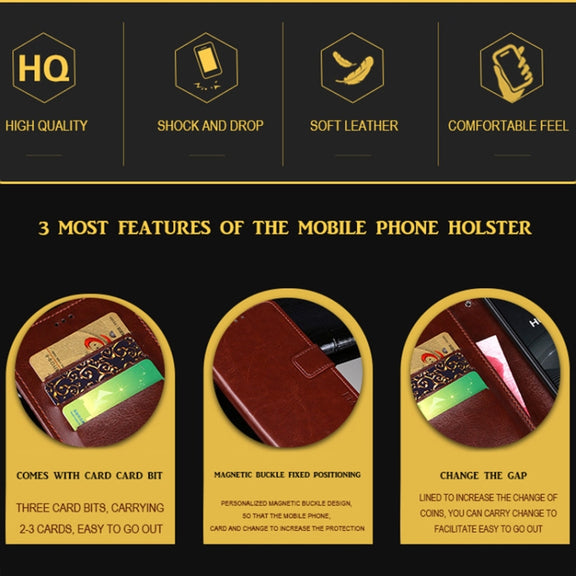 For Wiko Power U10 idewei Crazy Horse Texture Horizontal Flip Leather Case with Holder & Card Slots & Wallet(Red)