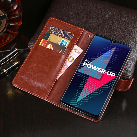 For Wiko Power U30 idewei Crazy Horse Texture Horizontal Flip Leather Case with Holder & Card Slots & Wallet(White)