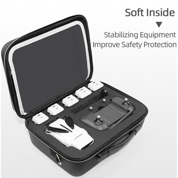 Portable Single Shoulder Storage Travel Carrying Cover Case Box with Baffle Separator for FIMI X8 mini(Black + Black Liner)