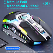 iMICE G7 Colorful Streamer Lights Rechargeable Silent Wireless Mouse(Black)