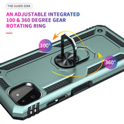 For Samsung Galaxy A22 5G Shockproof TPU + PC Protective Case with 360 Degree Rotating Holder(Dark Green)