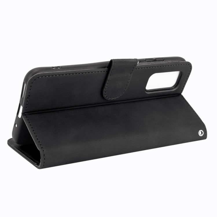 For Blackview A90 Solid Color Skin Feel Magnetic Buckle Horizontal Flip Calf Texture PU Leather Case with Holder & Card Slots & Wallet(Black)