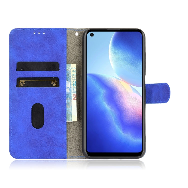 For Blackview A90 Solid Color Skin Feel Magnetic Buckle Horizontal Flip Calf Texture PU Leather Case with Holder & Card Slots & Wallet(Blue)