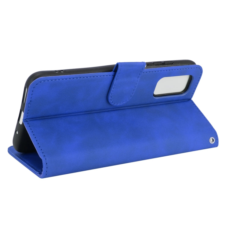 For Blackview A90 Solid Color Skin Feel Magnetic Buckle Horizontal Flip Calf Texture PU Leather Case with Holder & Card Slots & Wallet(Blue)