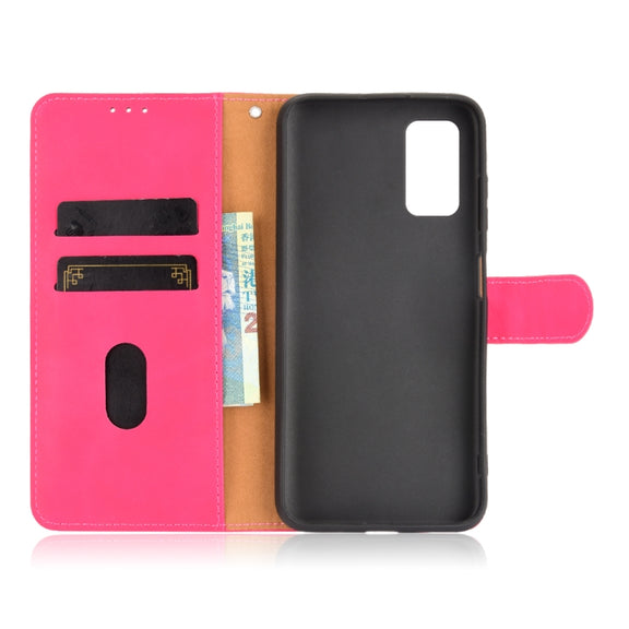 For Blackview A90 Solid Color Skin Feel Magnetic Buckle Horizontal Flip Calf Texture PU Leather Case with Holder & Card Slots & Wallet(Rose Red)