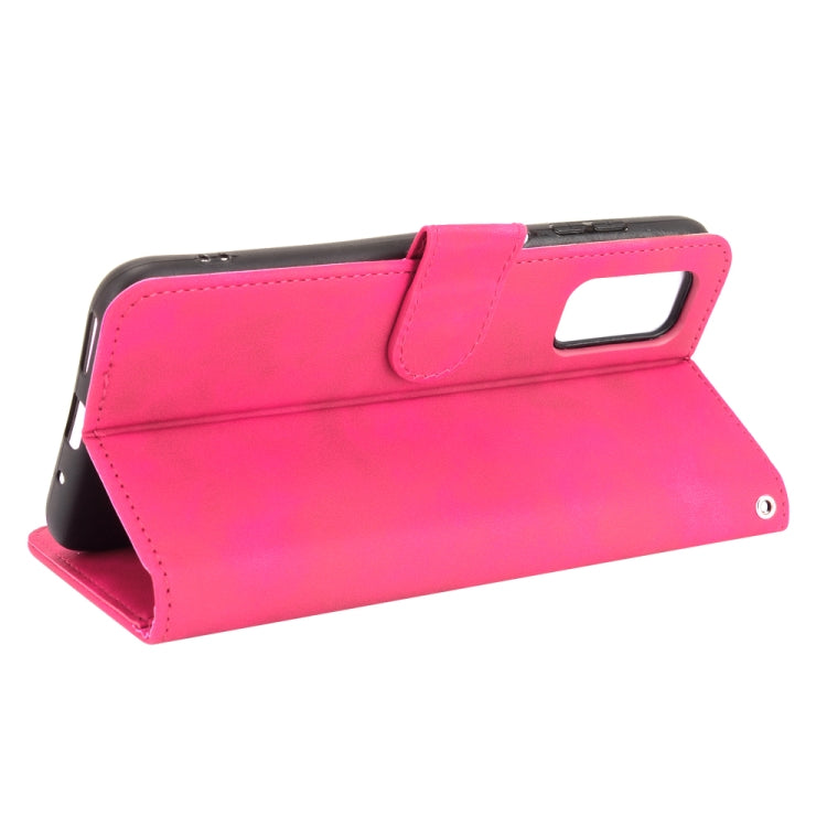 For Blackview A90 Solid Color Skin Feel Magnetic Buckle Horizontal Flip Calf Texture PU Leather Case with Holder & Card Slots & Wallet(Rose Red)