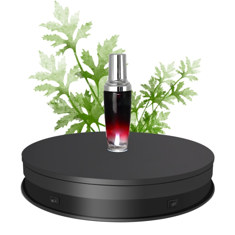 20cm Electric Rotating Turntable Display Stand LED Light Video Shooting Props Turntable, Power Plug:220V EU Plug(Black)