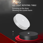 30cm Electric Rotating Turntable Display Stand  LED Light Video Shooting Props Turntable, Power Plug:220V UK Plug(White)