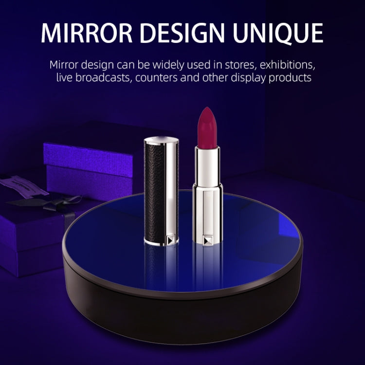 Intelligent APP Screen Display Electric Rotating Turntable Mirror Display Stand Live Broadcast Video Shooting Props Turntable(Blue Light)