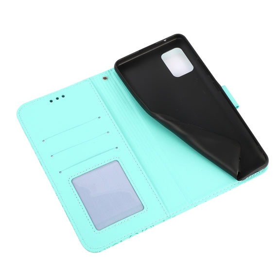 For Samsung Galaxy A32 4G Skin Feel Embossed Sunflower Horizontal Flip Leather Case with Holder & Card Slots & Wallet & Lanyard(Green)