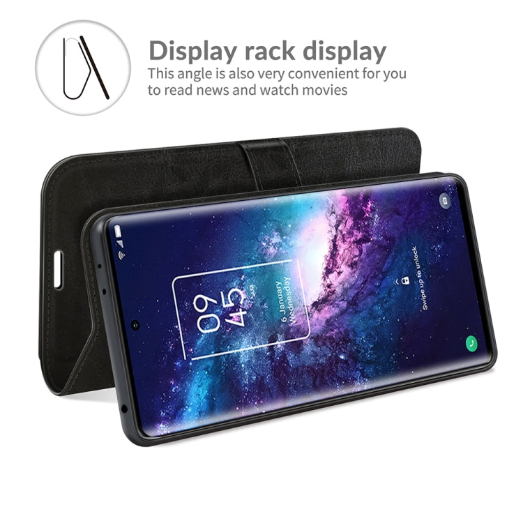 For TCL 20 Pro 5G R64 Texture Single Horizontal Flip Protective Case with Holder & Card Slots & Wallet& Photo Frame(Black)