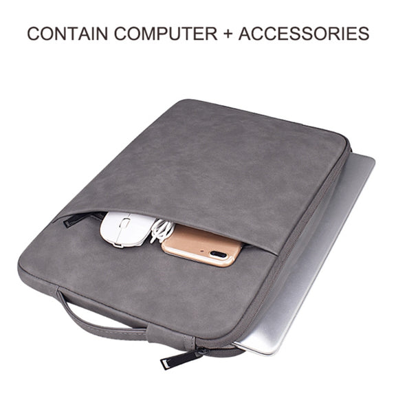 ND08 Sheepskin Notebook Iner Bag, Size:14.1-15.4 inch(Cowhide Yellow)