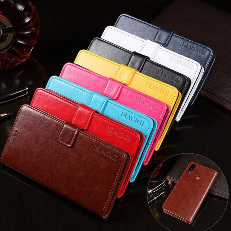 For Lenovo K13 idewei Crazy Horse Texture Horizontal Flip Leather Case with Holder & Card Slots & Wallet(White)