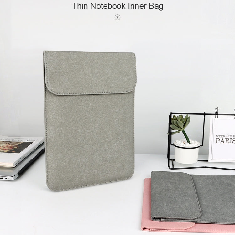 PU02 Ultra-thin Notebook Liner Bag with Small Bag, Size:13.3 inch(Light Grey)