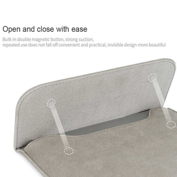 PU02 Ultra-thin Notebook Liner Bag with Small Bag, Size:13.3 inch(Dark Grey)