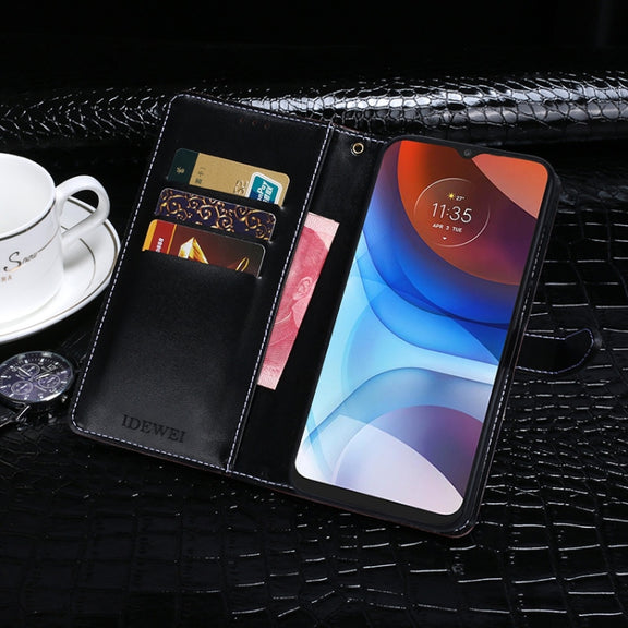 For Lenovo K13 idewei Crocodile Texture Horizontal Flip Leather Case with Holder & Card Slots & Wallet(Black)