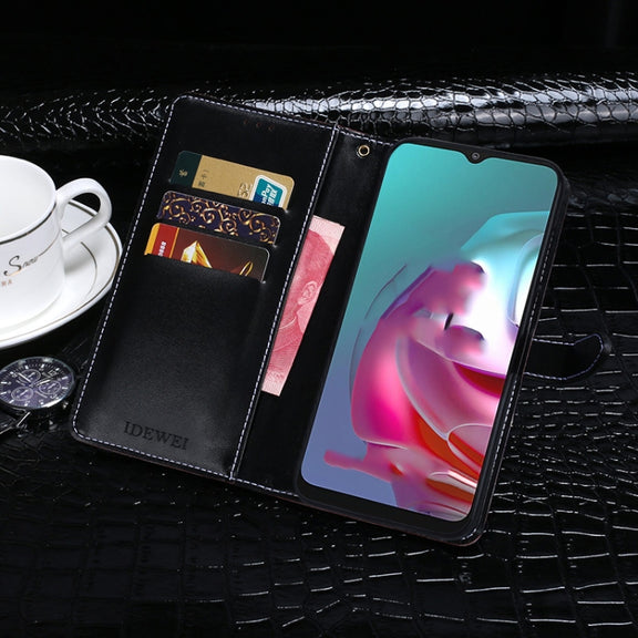 For Lenovo K13 Note idewei Crocodile Texture Horizontal Flip Leather Case with Holder & Card Slots & Wallet(Black)