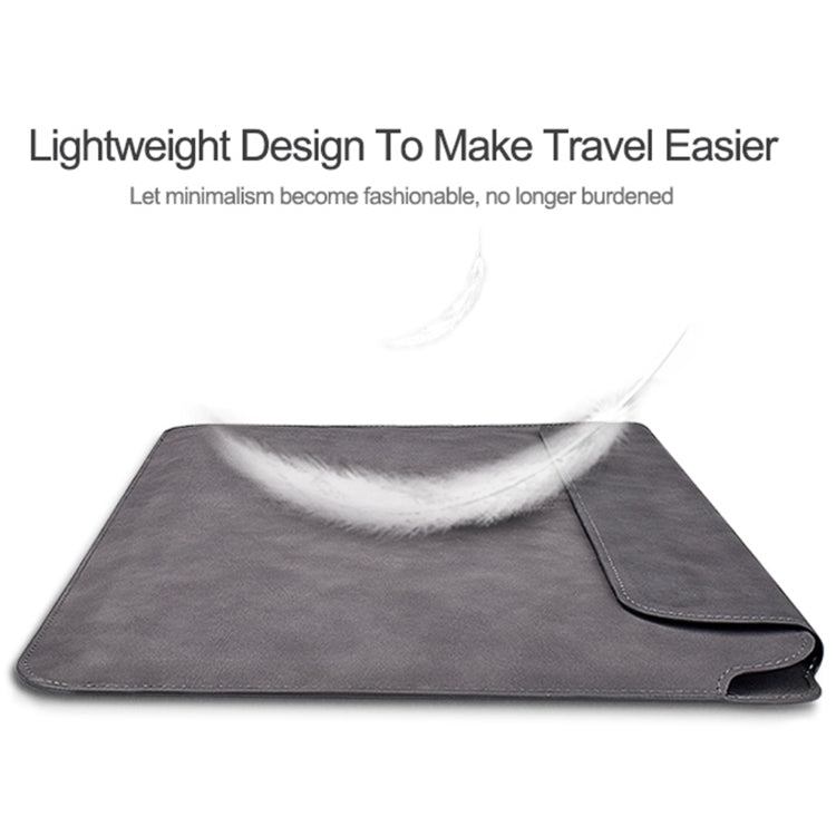 PU03 Lightweight Sheepskin Notebook Liner Bag, Size:14.1-15.4 inch(Deep Space Gray)