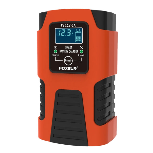 FOXSUR 2A / 6V / 12V Car / Motorcycle 3-stage Full Smart Battery Charger, Plug Type:UK Plug(Red)