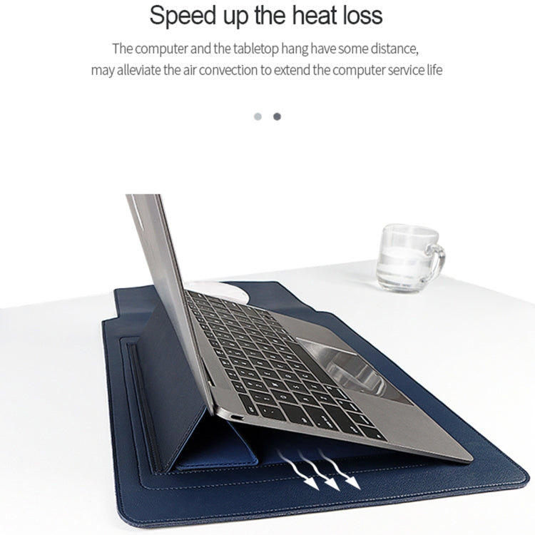 PU06 3 in 1 PU Multifunctional Laptop Bag, Size:13.3 inch(Sapphire Blue)