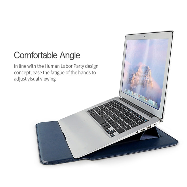 PU08 Multifunctional Notebook PU Liner Bag, Size:14.1-15.4 inch(Royal Blue)