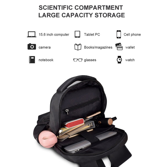 SJ01 Business Casual Computer Backpack with USB Charging Port, Size:13-15 inch Universal(Black)