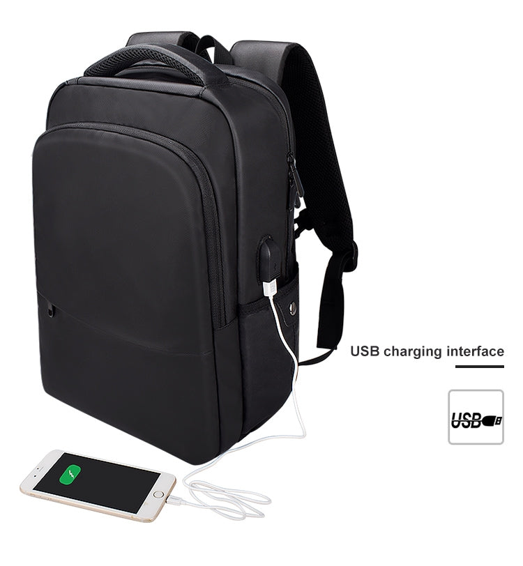 SJ01 Business Casual Computer Backpack with USB Charging Port, Size:13-15 inch Universal(Black)