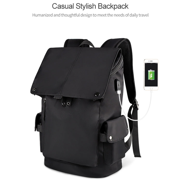 SJ02 13-15.6 inch Universal Large-capacity Laptop Backpack with USB Charging Port(Wine Red)