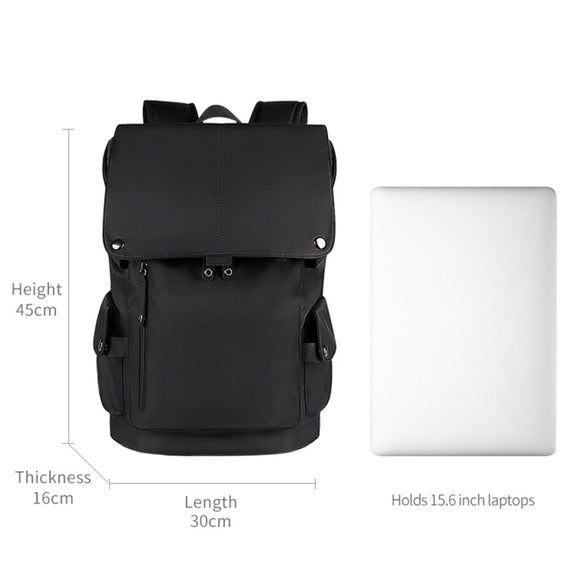 SJ02 13-15.6 inch Universal Large-capacity Laptop Backpack with USB Charging Port(Black)