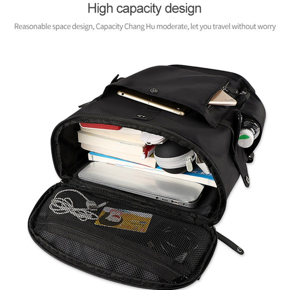 SJ02 13-15.6 inch Universal Large-capacity Laptop Backpack with USB Charging Port(Apricot)