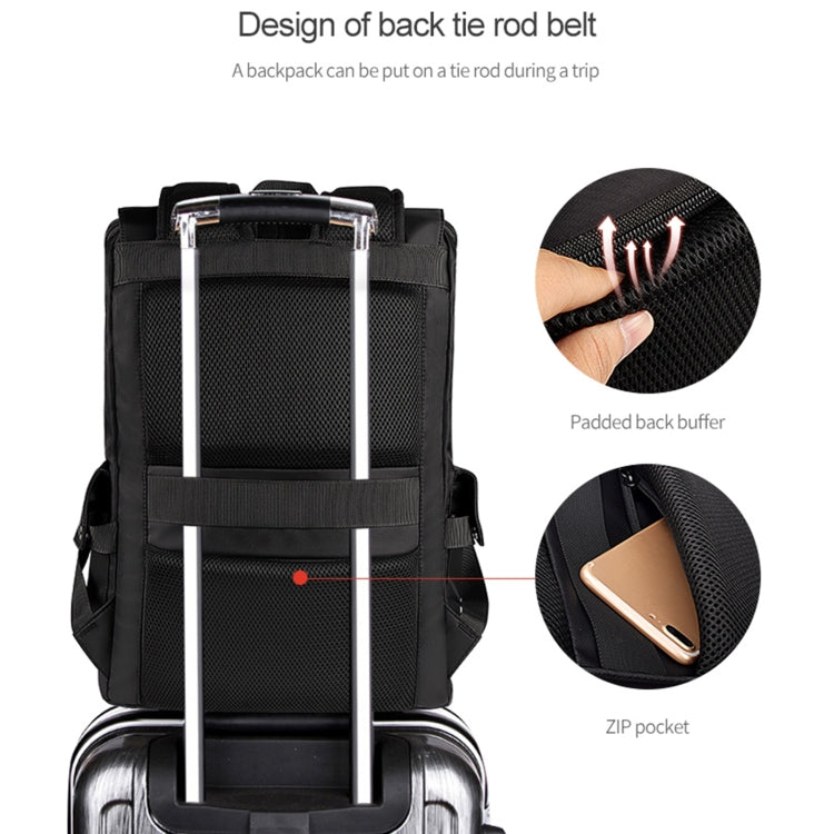 SJ02 13-15.6 inch Universal Large-capacity Laptop Backpack with USB Charging Port(Apricot)
