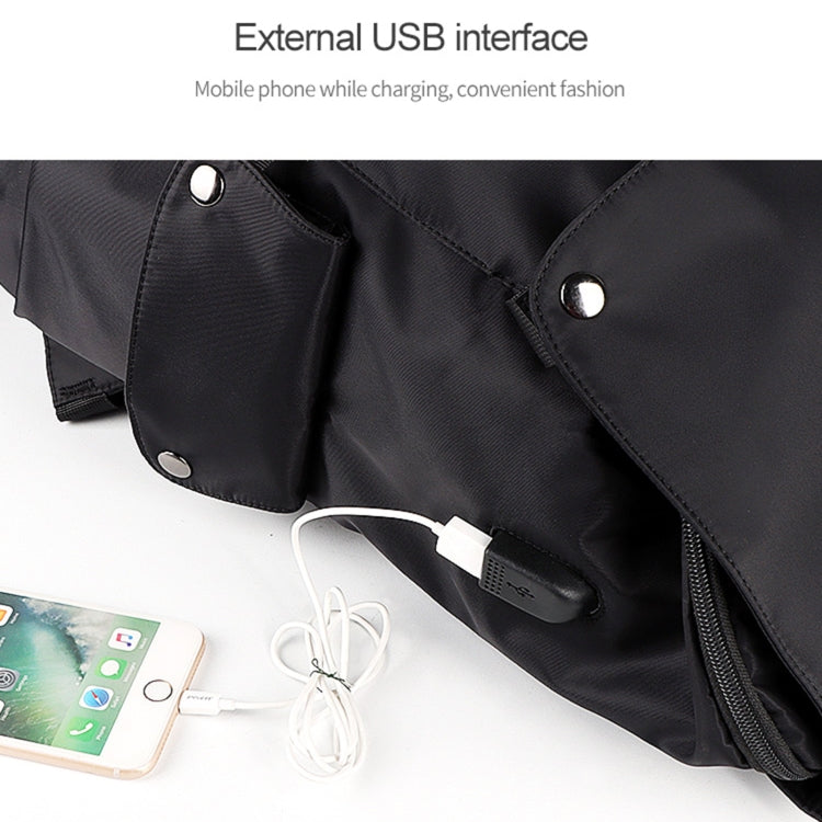 SJ02 13-15.6 inch Universal Large-capacity Laptop Backpack with USB Charging Port(Apricot)