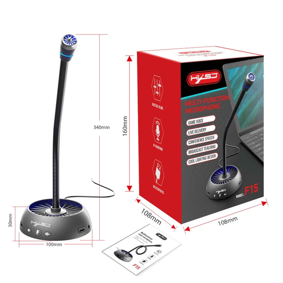 HXSJ F15 USB Anti-interference Matrix Noise Reduction Microphone(Black)