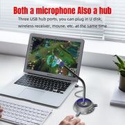 HXSJ F15 USB Anti-interference Matrix Noise Reduction Microphone(Black)