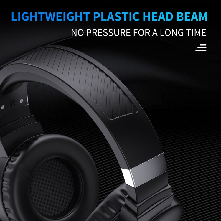 HXSJ F16 3.5mm + USB Port RGB Light Stereo Gaming Headset with Microphone(Black)