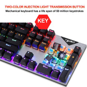 HXSJ L300 104 Keys USB Port LED Lighting Wired Mechanical Keyboard(Black)