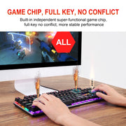 HXSJ L300 104 Keys USB Port LED Lighting Wired Mechanical Keyboard(Black)