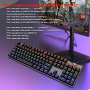 HXSJ L300 104 Keys USB Port LED Lighting Wired Mechanical Keyboard(Black)