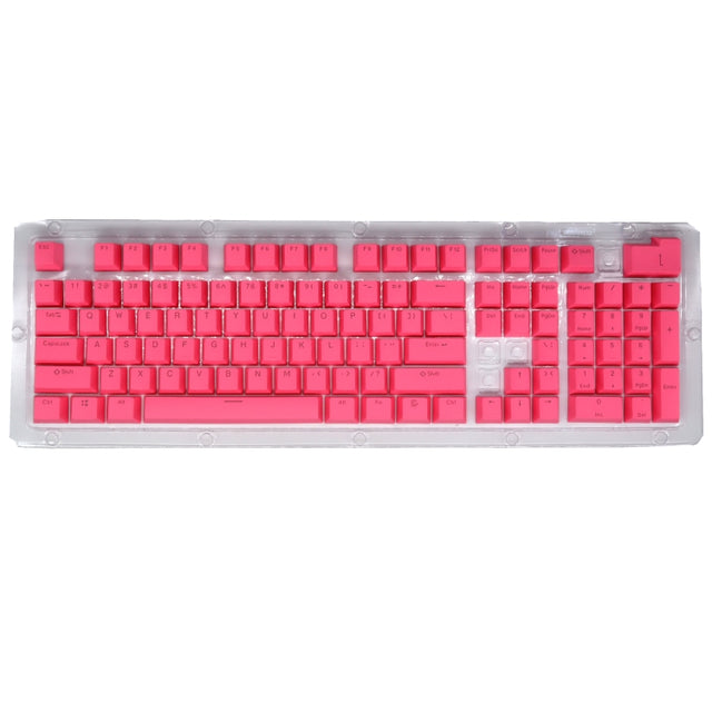 HXSJ P9 104 Keys PBT Color Mechanical Keyboard Keycaps(Rose Red)
