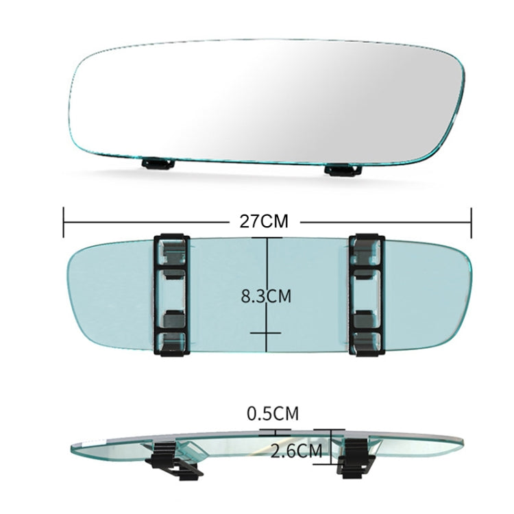 3R-335 Planemirror 270mm Car Rearview Retrofit Frameless Clear Large Mirror(White)