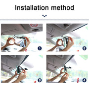 3R-337 Curved Mirror 250mm Car Rearview Retrofit Frameless Clear Large Mirror(White)
