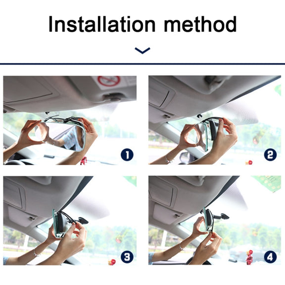 3R-337 Curved Mirror 250mm Car Rearview Retrofit Frameless Clear Large Mirror(White)