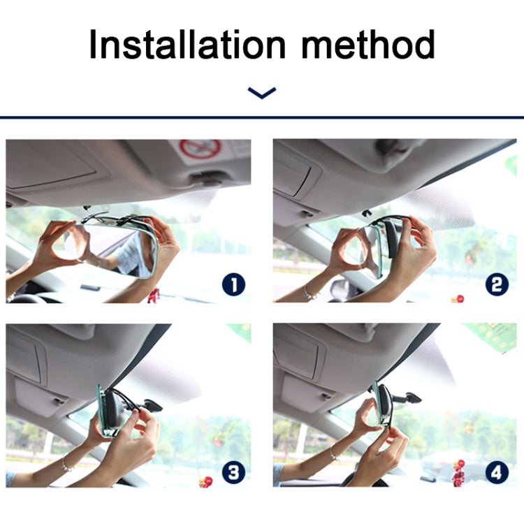 3R-337 Curved Mirror 250mm Car Rearview Retrofit Frameless Clear Large Mirror(White)