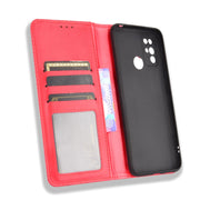 For Doogee X96 Pro Magnetic Buckle Retro Crazy Horse Texture Horizontal Flip Leather Case with Holder & Card Slots & Photo Frame(Red)