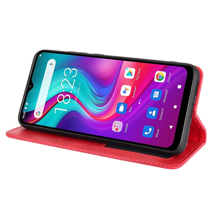 For Doogee X96 Pro Magnetic Buckle Retro Crazy Horse Texture Horizontal Flip Leather Case with Holder & Card Slots & Photo Frame(Red)